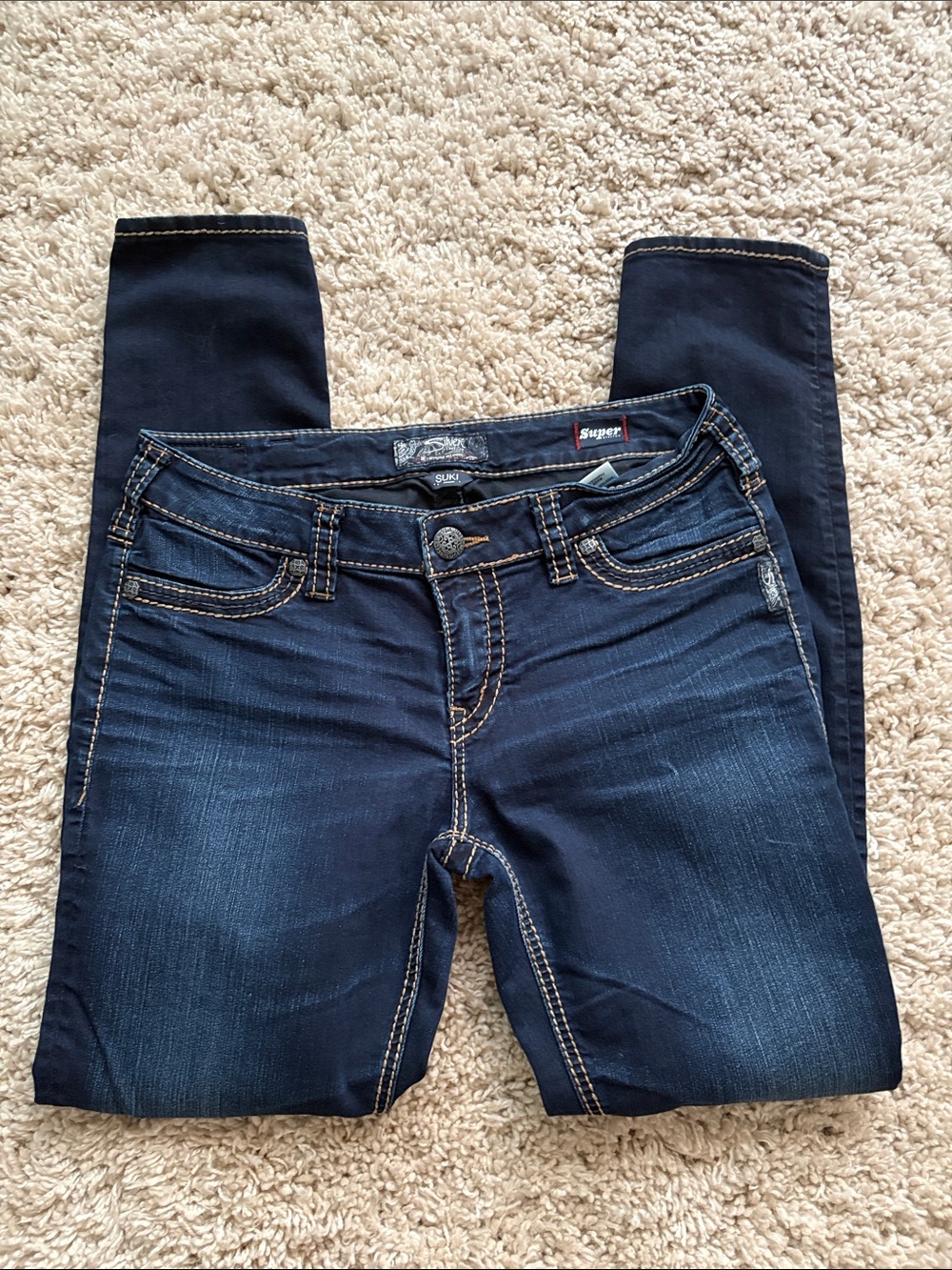 Silver Jeans Skinny Jeans in Dark Blue Wash